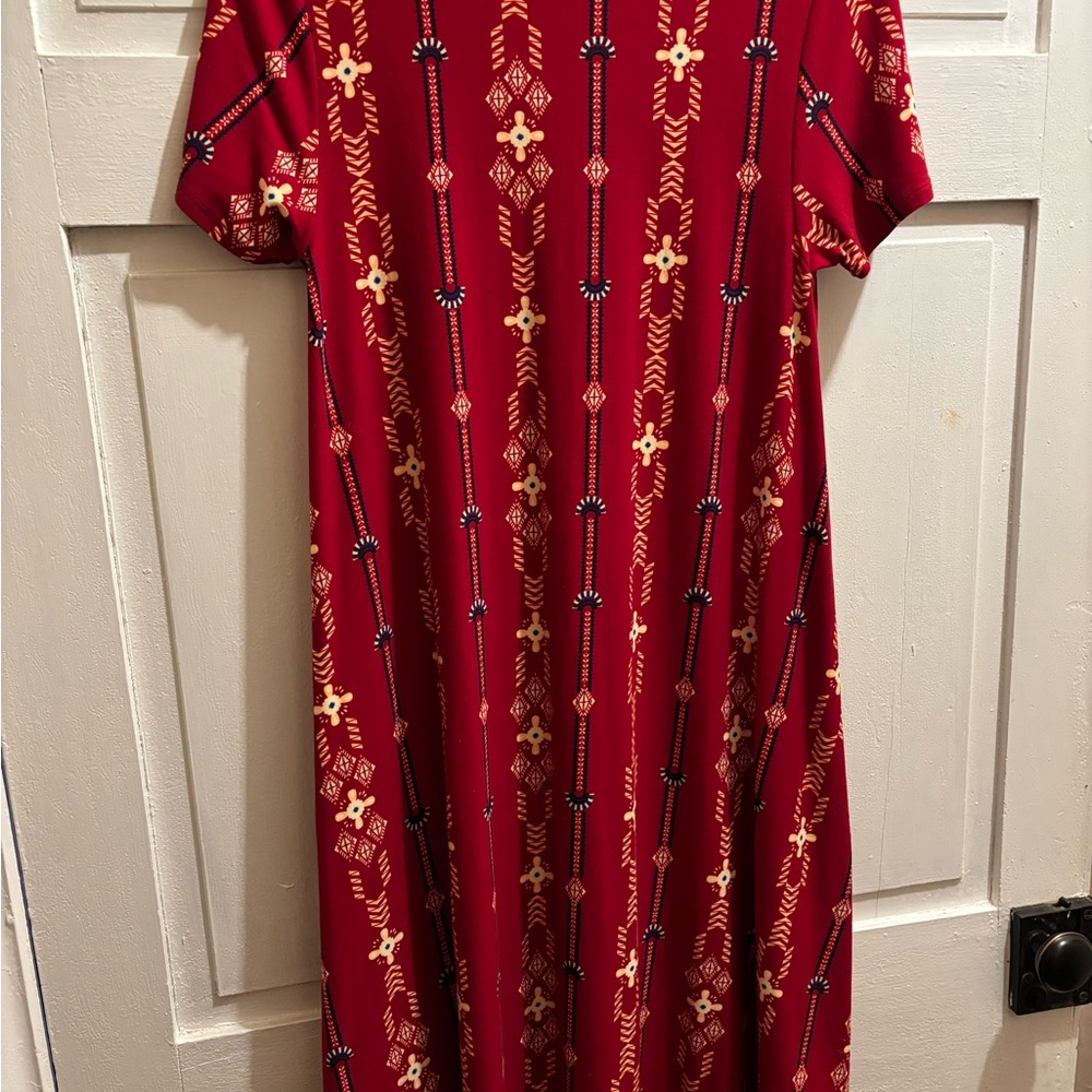 LulaRoe Red Patterned Dress - Picture 3 of 4